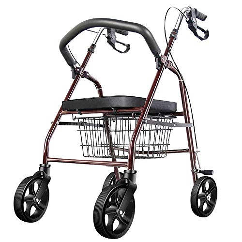 UWYTGF Folding Rollator Rollator Walkers 4 Wheel Walking Frame,Lightweight Folding Four Wheel Rollator Walker with Padded Seat,Ergonomic Handles,and Carry Bag,Grocery Shopping Walking Frame