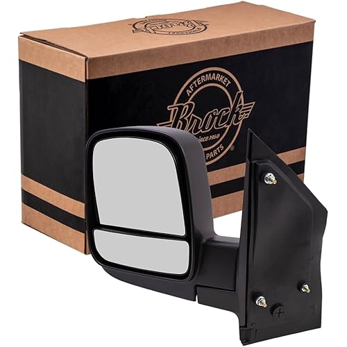 Brock 1333-7301L Driver Side Left Standard Type Manual Door Mirror Textured Black With Dual Glass Compatible With 2003-2024 Chevrolet Express 2003-2024 GMC Savana