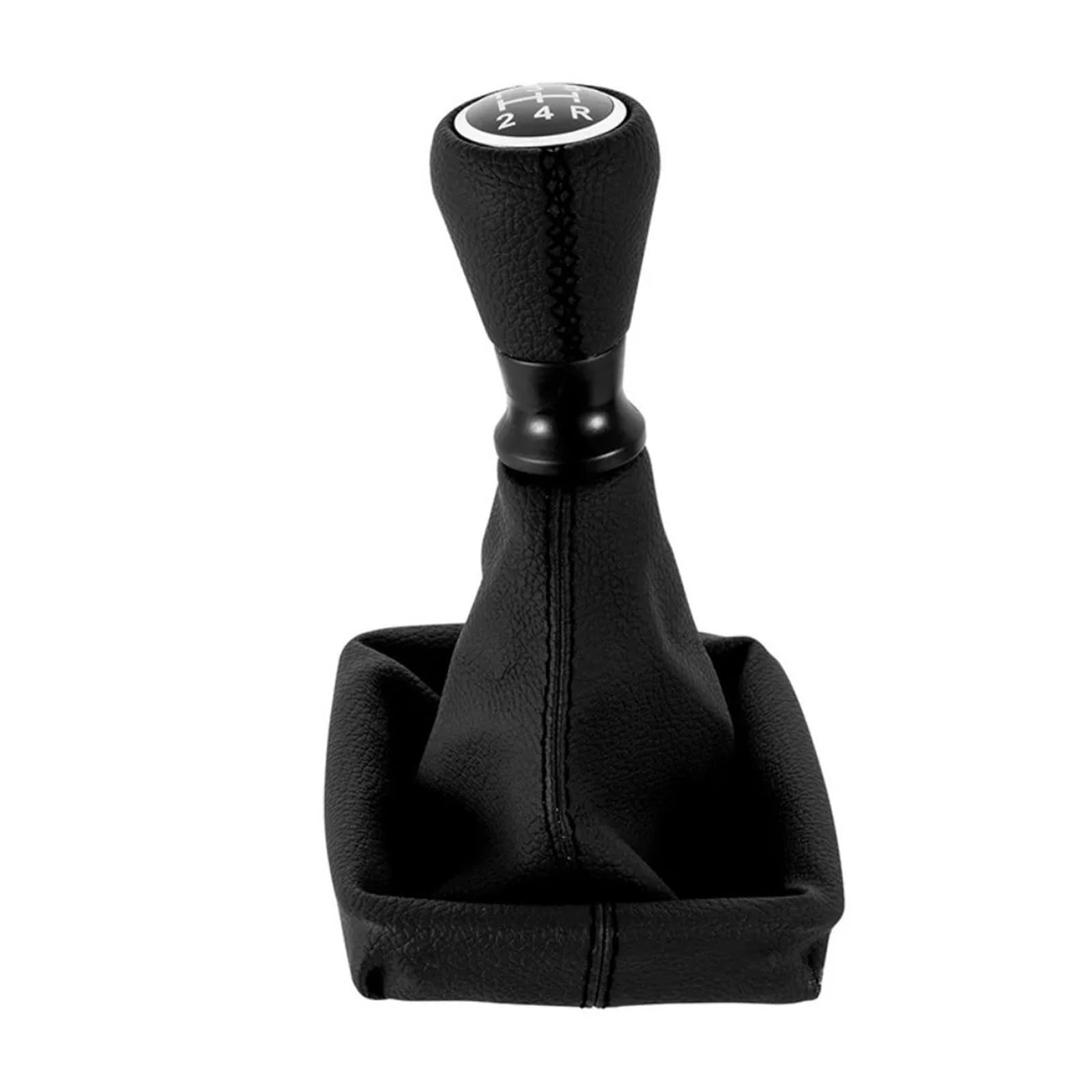 BWSDMZJQRT Car Gear Shifter Knob for Peugeot 206 406 Boot Dust Cover Gaiter Collors 5 Speed Accessory Leather ABS Car Gear Shift Knob(Black)