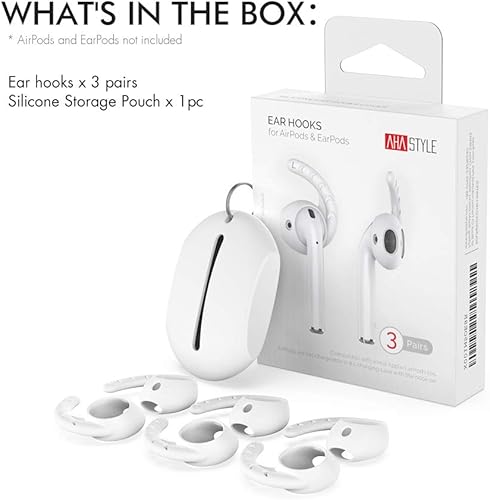 Miniatura 6 de AhaStyle 3 pares de ganchos para las orejas para AirPods, accesorios de silicona compatibles con auriculares Apple AirPods y EarPods (blanco leche)