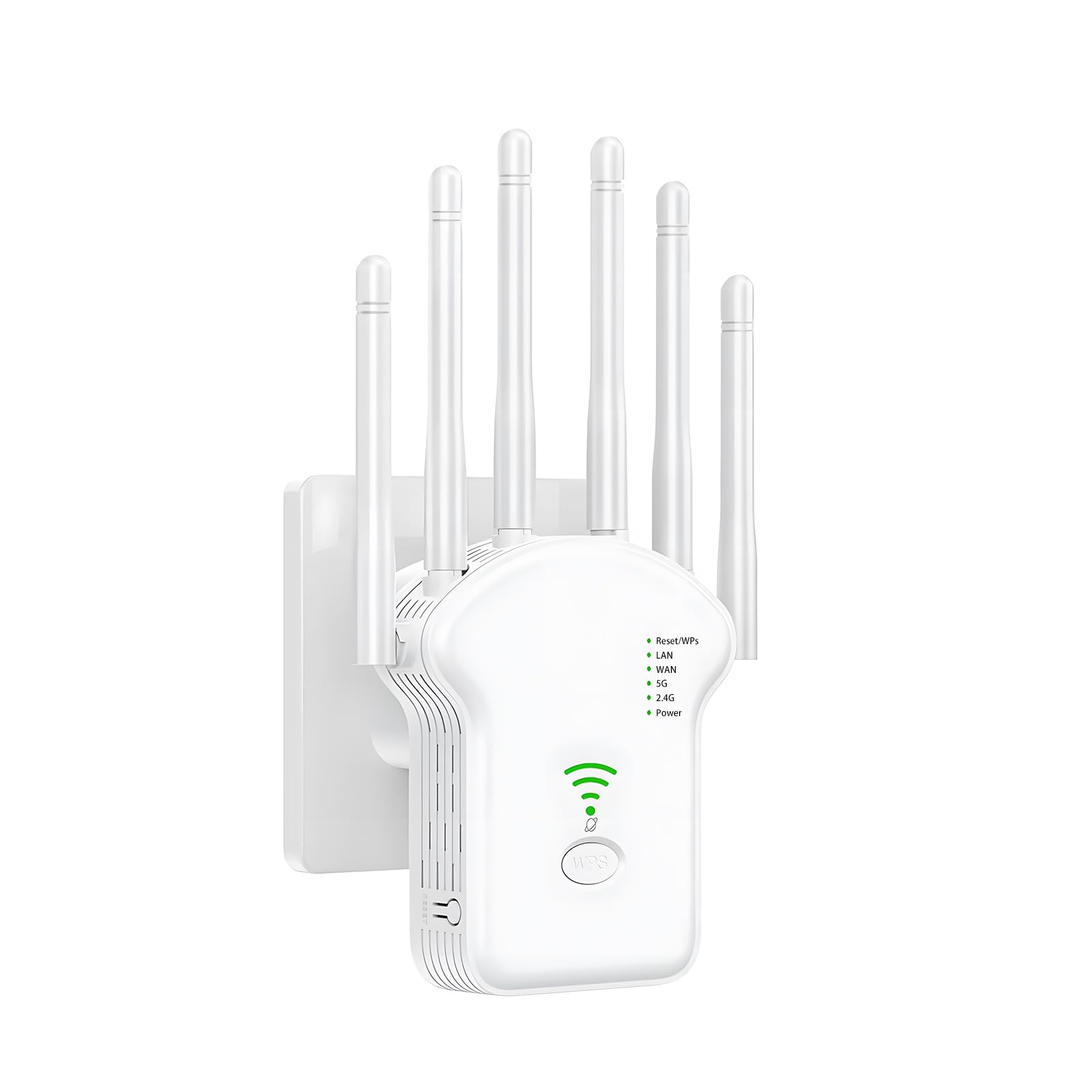 Potente Repetidor WiFi, Amplificador Señal WiFi 1200Mbps, Amplificador WiFi Doble Banda 2.4G/5G, Extensor WiFi/Router/Repetidor/Ap Modo, WiFi Extensor con WPS Botón, 6 Antenas, LAN/WAN