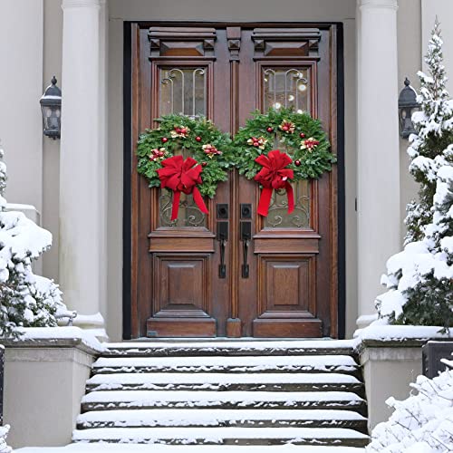 Natsukage Front Door Handle Set Heavy Duty Double Door Lock Set Matte Black Double Door Handle Set With Dummy, With Single Cylinder Deadbolt And Lever Handle, Reversible For Right & Left Handed Doors #TOP5