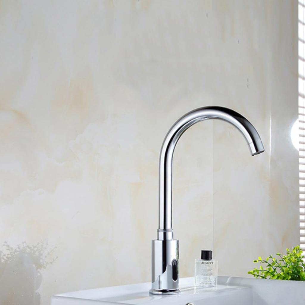 Grifo Automático Infrarrojo para Lavabo Control Por Inducción con Diseño de Agujero Único Y Tubo G1/2 Adecuado para Baño Hotel Uso 33cm