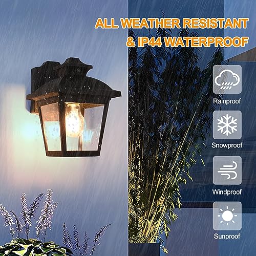 FUDESY Dusk to Dawn Outdoor Wall Light Fixture,Exterior Porch Lantern,Black by FUDESY - Used condition - Image 5