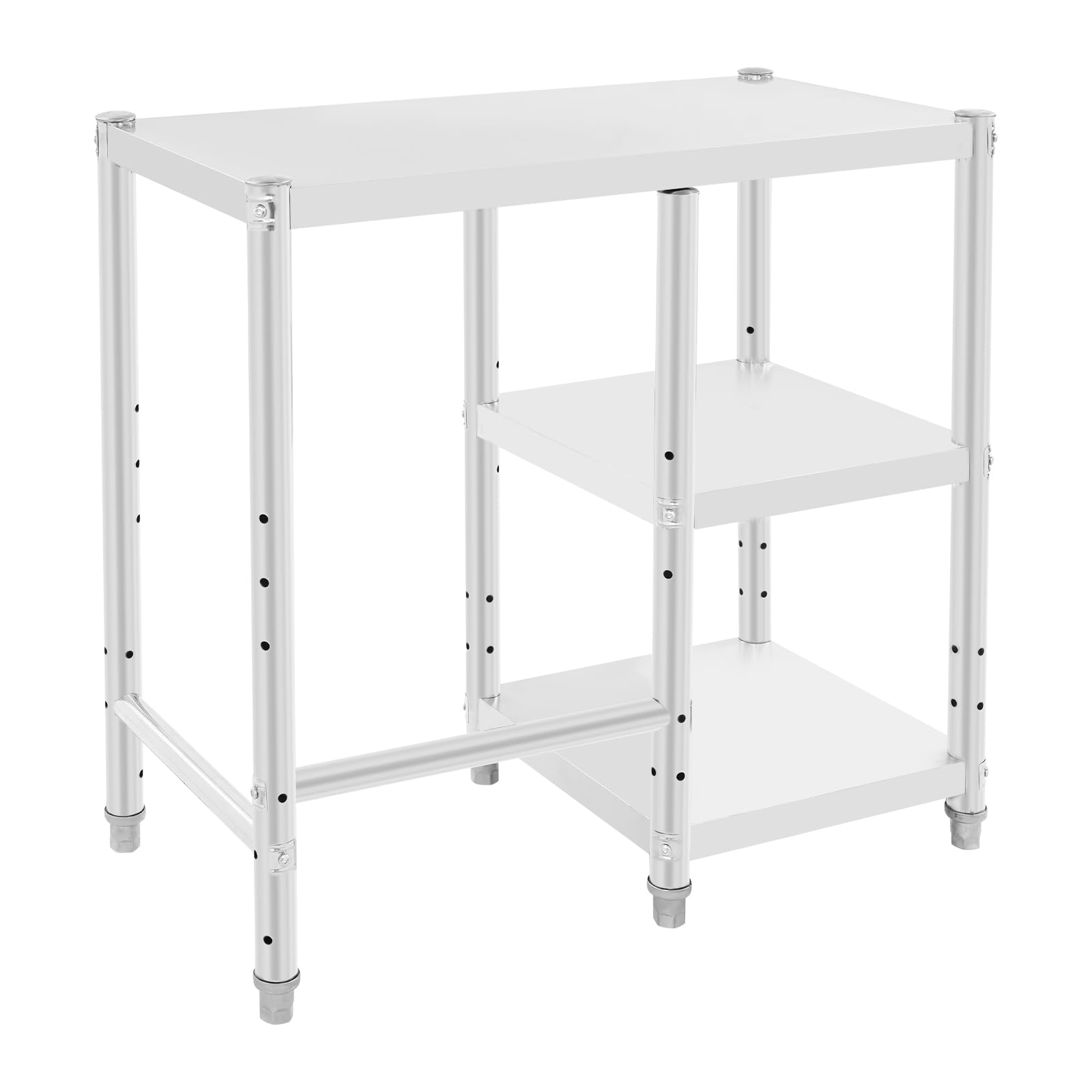 Scaffale da cucina in acciaio inox, 3 ripiani, 80 x 40 x 80 cm, per ristoranti, garage, cucina