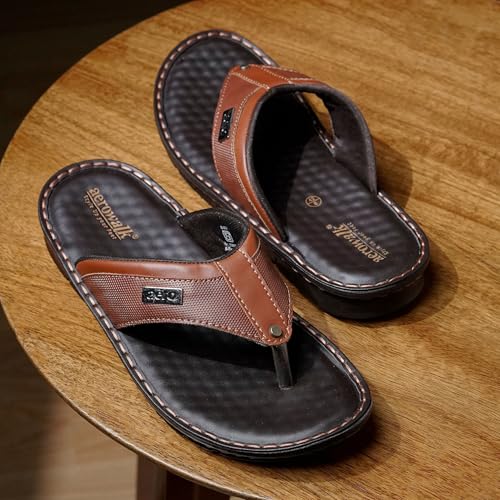 Image of AEROWALK Stylish T-Shape Fashion Slipper for Men | Comfortable | Lightweight | Anti Skid | Casual Office Footwear(SF16)