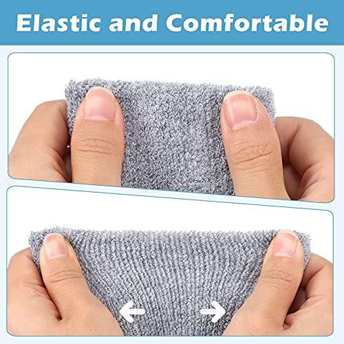 Foto von 4 Stücke/ 2 Paar Sports Armbänder 5,9 Zoll Handgelenk Schweißbänder Elastische Athletische Handgelenk Bänder Atmungsaktive Stoff Handgelenk Schweißbänder für Männer Frauen (Schwarz, Grau)