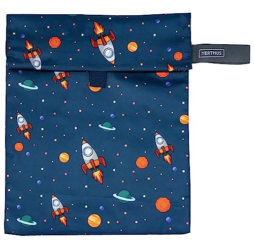 NERTHUS FIH 1289 Set Espacio Isotérmico Bolsa de Almuerzo + Botella Ultraligera + Bolsa Merienda, Space, 500 ml - Image 4