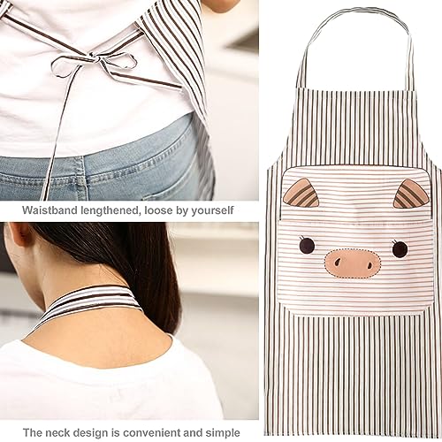 4 Pezzi Grembiuli Da Cucina,Grembiule Cucina Donna,Grembiule Personalizzato Con 2 Tasche,Grembiule Da Ristorante,Unisex, Per Cucinare, Dipingere, Lavori Domestici(Rosso, Blu, Viola, Marrone) - immagine 4