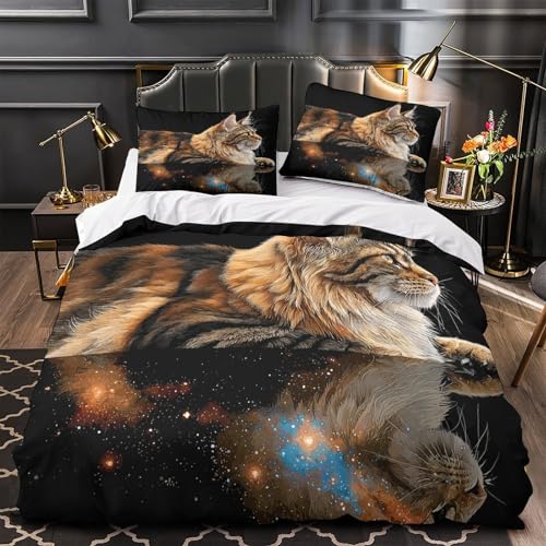 Drap de Couette 3 pièces Motif Faune et lit double 220x240cm microfibre