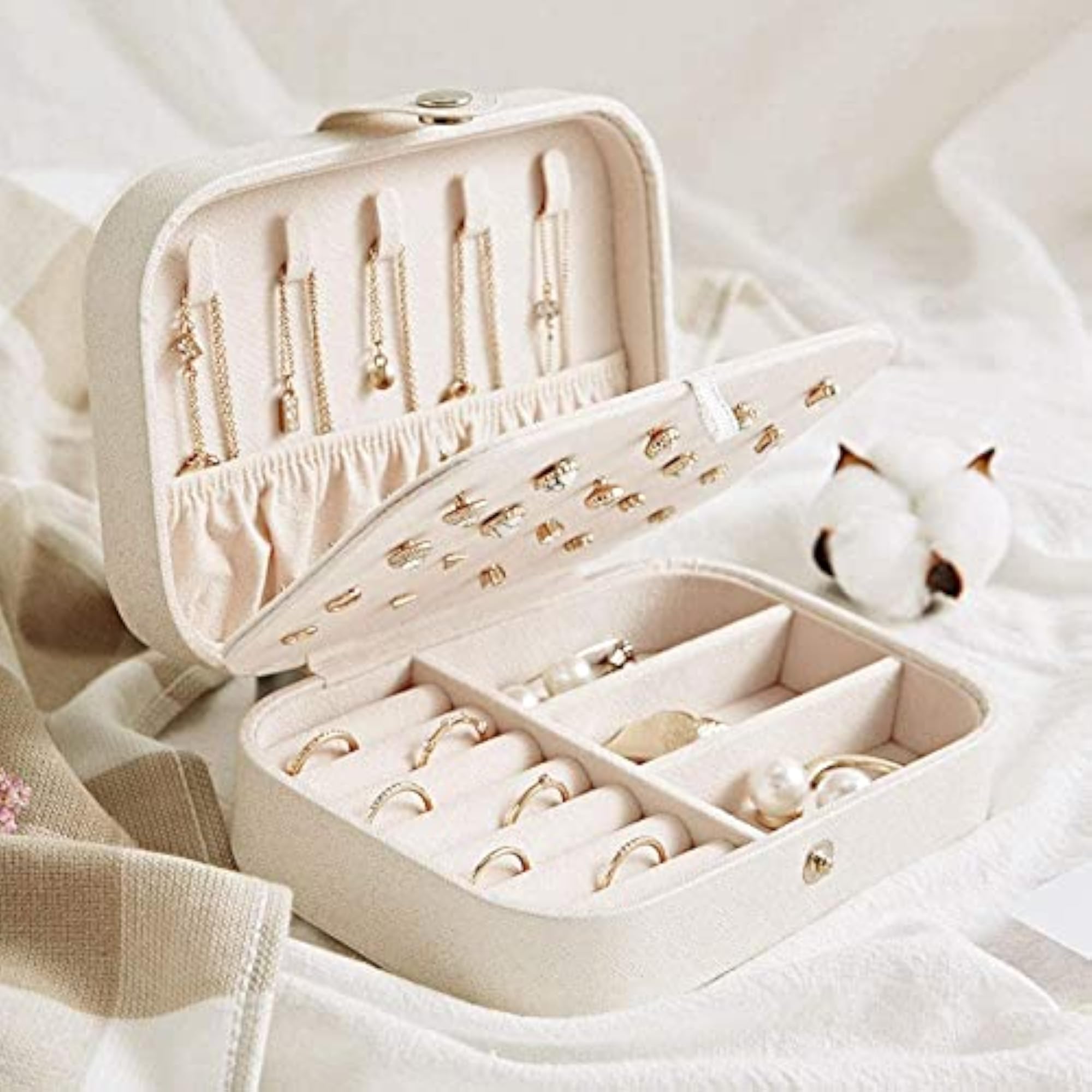 Portable Travel Jewellery Organizer Box for Rings, Earrings