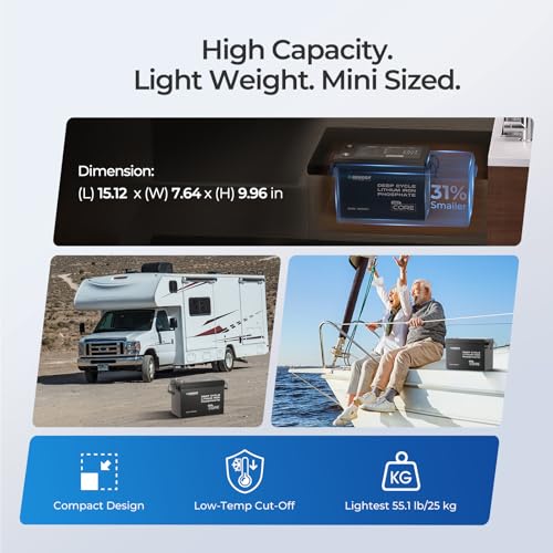 Image of Renogy 12V Lithium Battery 300Ah LiFePO4 Battery, Deep Cycles Rechargeable Batteries 200A BMS, IP65 Waterproof for Solar System, RV, Marine, Solar, Trolling Motor, Home Backup Power 3 Pack