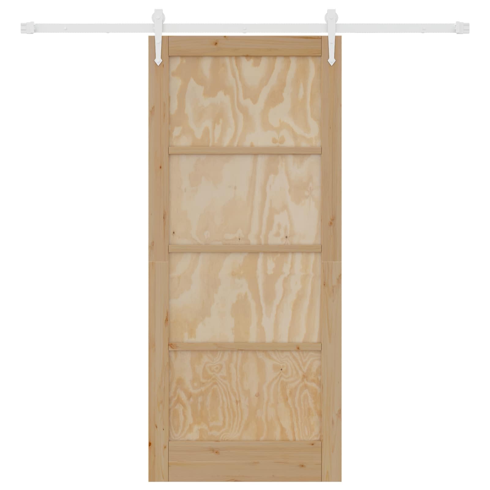 Schiebetür aus Massivholz 86x198,5 cm, platzsparendes Design, mit oberer Laufschiene, für moderne Innenräume3445591