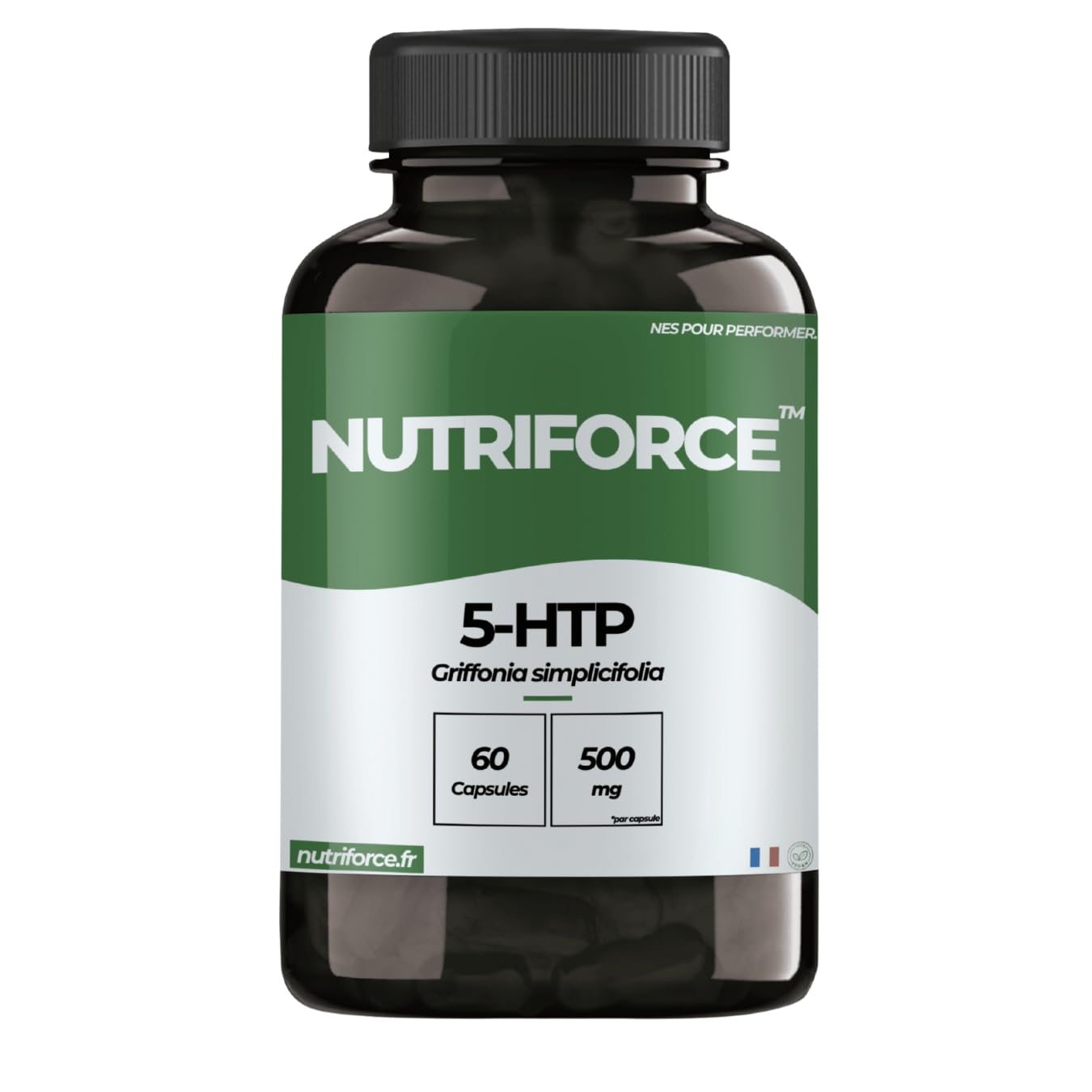 5-HTP (Griffonia Simplicifolia) Alta Concentración – Estado de Ánimo, Sueño y Estrés – Serotonina Natural – Cápsulas – Fabricado en Francia