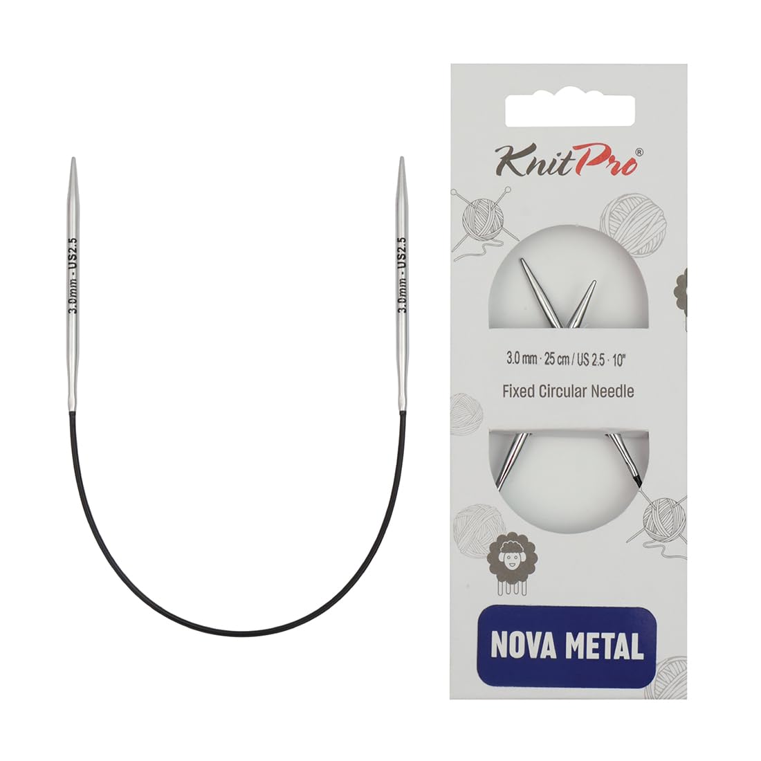 KnitPro Nova Fixed Circular Needles 10" (25cm) | 3.00mm
