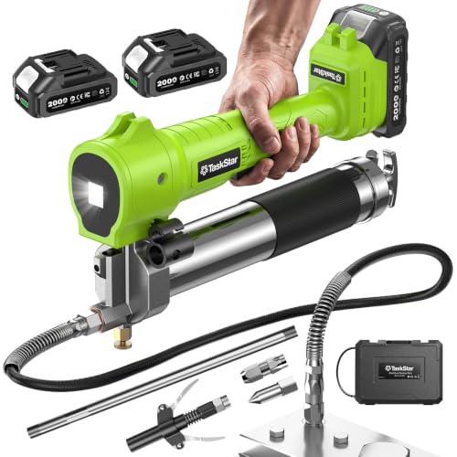 TaskStar Electric Grease Gun with Lock-On Trigger for Effortless...