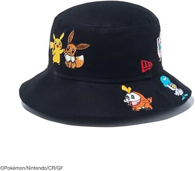 新品 Kid's ニューエラ ポケモン コラボ イーブイ バケハ Ｍ/Ｌ NEW ERA ニューエラ ハット BUCKET01 POKEMON EEVEE FRIENDS BLK