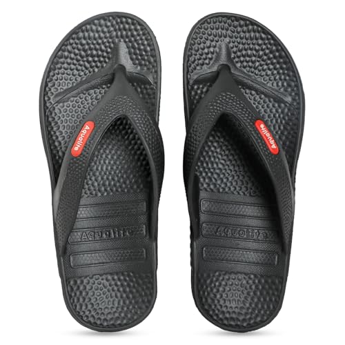 Image of Aqualite AL-1255 Slippers for Men with Comfotable Sole Slip-On Flat Flip Flops, Sliders, Chappal & Comfortable Slipper for Men
