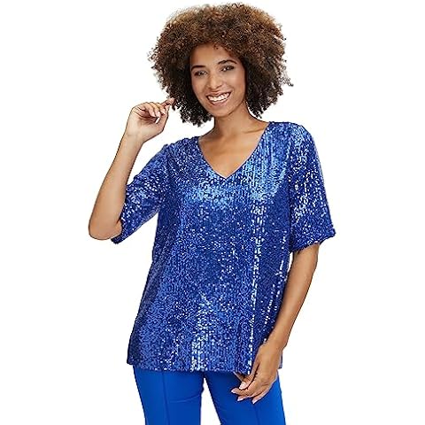 Vera Mont Women's Oversized Blue Blouse Cover