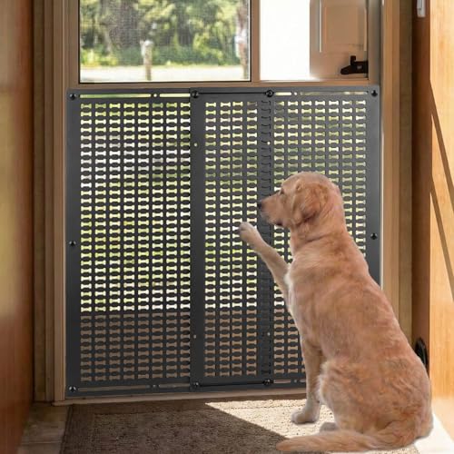 GMINCO RV Screen Door Protector for Dogs Upgraded Adjustable Aluminum Alloy RV Entry Grille Protectors Pet Guard Defender Accessories for Inside Camper Trailer Pets Protection 22 to 31.5 Inches