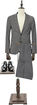 Male Dress Form Mannequin Stand, Adjustable Retail Mannequin with Linen Body, Wooden Arms, Pants Rack and Shoe Stand, Clothing Display Mannequin for Store Showroom Beige