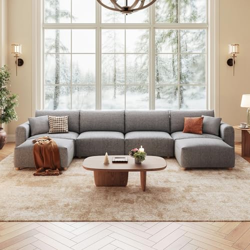 LINSY HOME Oversized Sectional Sofa Modular, 165" U Shaped Cloud