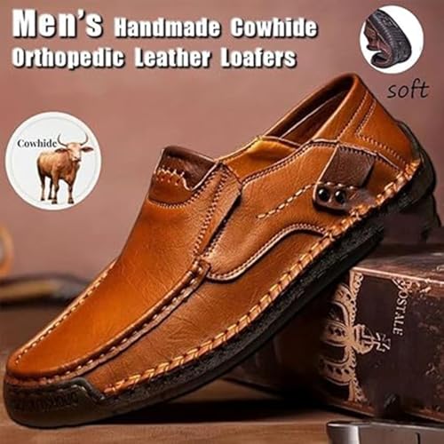 Enjeer Orthopedic Walking Shoes Mens, Ideacloth Men's Waterproof Fashion Orthopedic Driving Shoes, Men's Handmade Genuine Leather Slip-On Loafers2