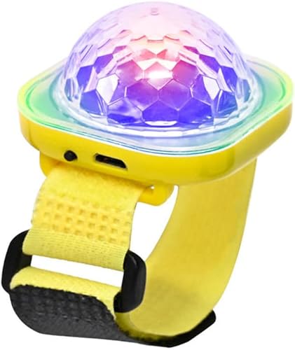 Lancoon Luz de bola de discoteca, mini lámpara LED portátil portátil, pulsera de reloj estroboscópico de noche, carga USB, controlada por voz con
