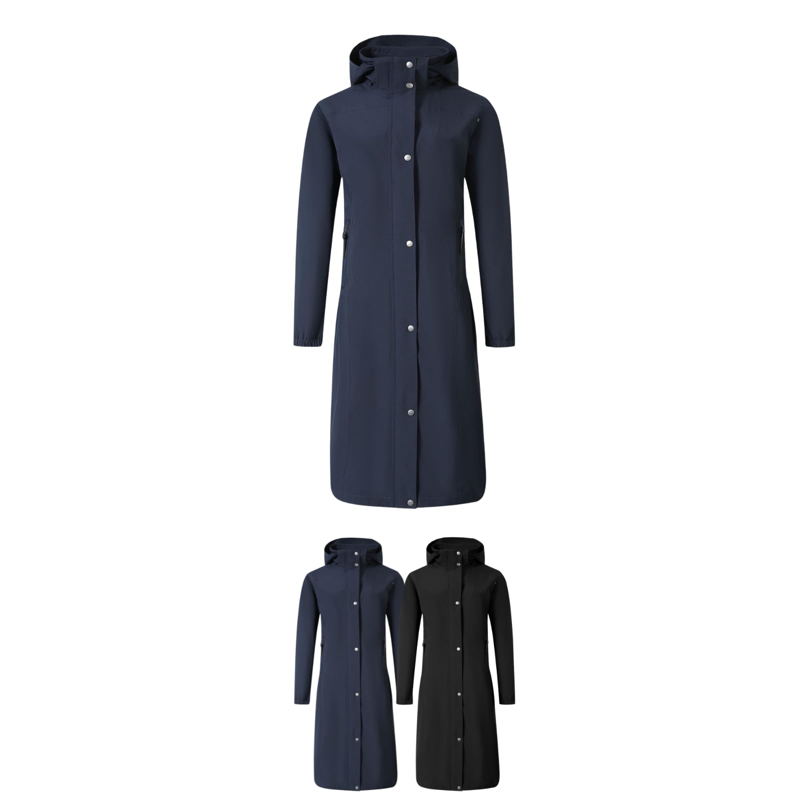 Covalliero - Damen Regenmantel – extra lange Regenjacke mit Reitschlitz in vielen Farben – wasserdicht & windabweisend – Regenponcho zum Wandern & Reiten – Reitbekleidung in Größe XS - XL
