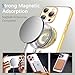 Misscase for iPhone 16 Pro Max Magnetic Glitter Case Compatible with MagSafe,Full Protection Slim Shockproof Anti-Scratch Case with Camera Lens Protector Logo View Dust-Proof Net for Women Gold