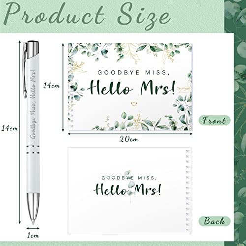 Tenare Goodbye Miss Hello Mrs Hen Party Guest Book and Keepsake Pen Party Gift Accessories Kiss The Miss Goodbye Hen Night Gifts Bride Advice Book with Pen for Wedding Bridal Shower(Greenery) - Image 2