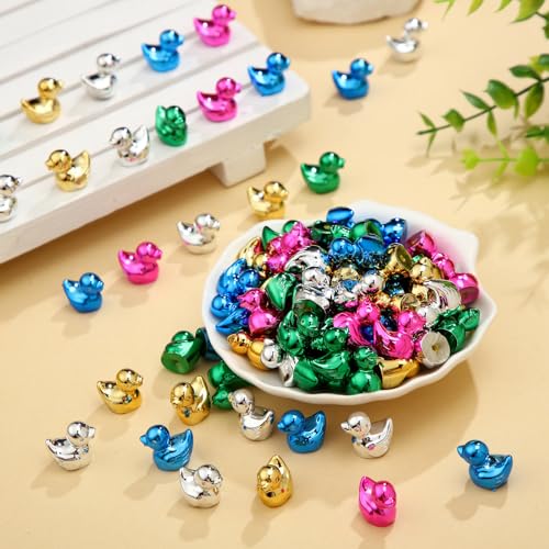 Mini figuras de patos metálicos multicolor pack 300 piezas miniatura 5