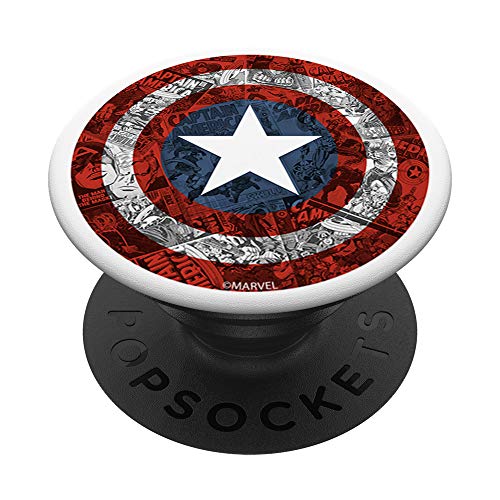 Marvel Captain America Shield Build Up Fill Collage PopSockets PopGrip: Swappable Grip for Phones & Tablets