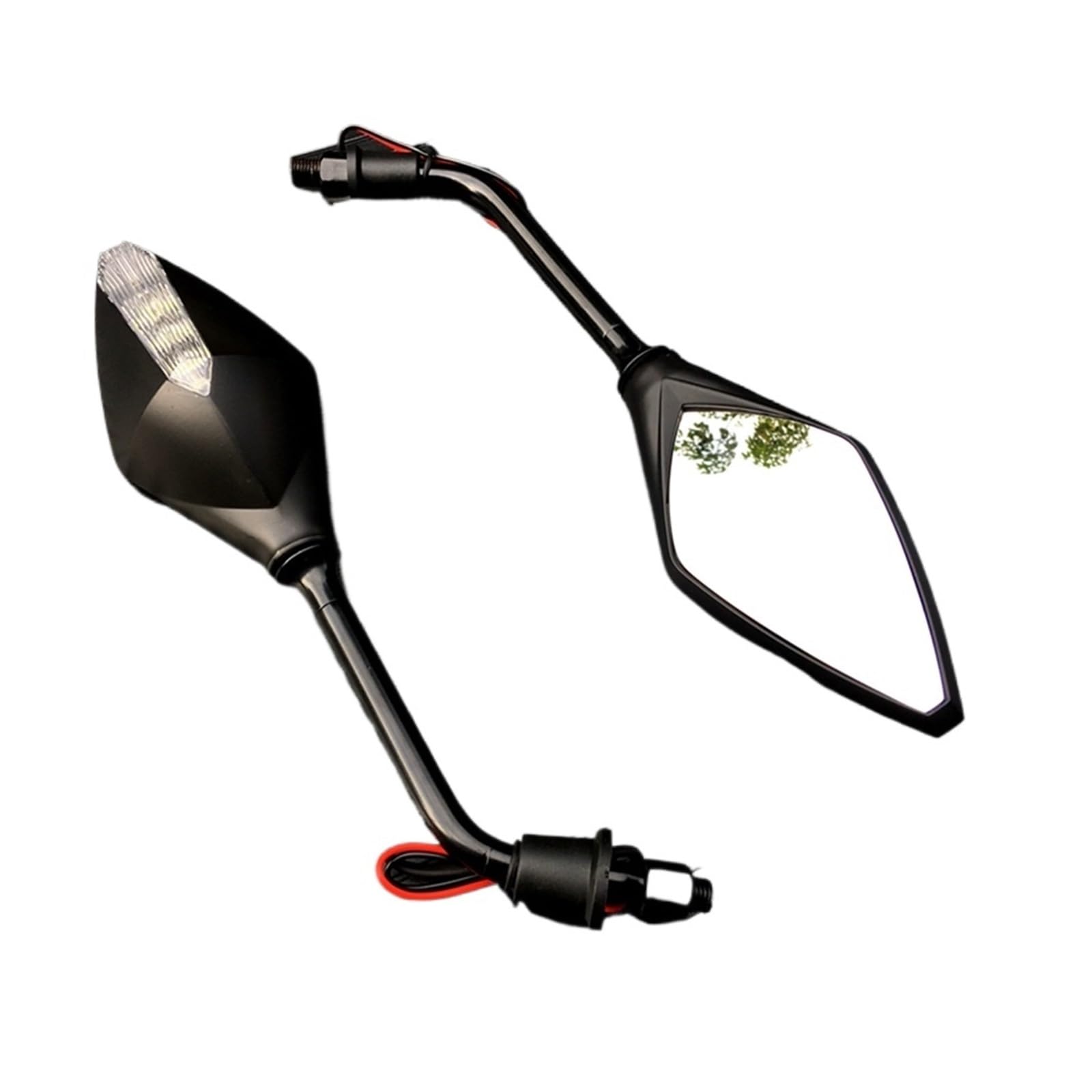 2 Szt./para Kierunkowskazy Motocyklowe Lusterko Wsteczne Skuter Lusterka Wsteczne Boczne Wypukłe 10 Mm Moto Lusterko końcówkowe kierownicy(Silver)