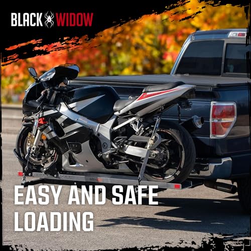 Porta motocicletas Black Widow con rampa 600 lb acero y aluminio miniatura 6
