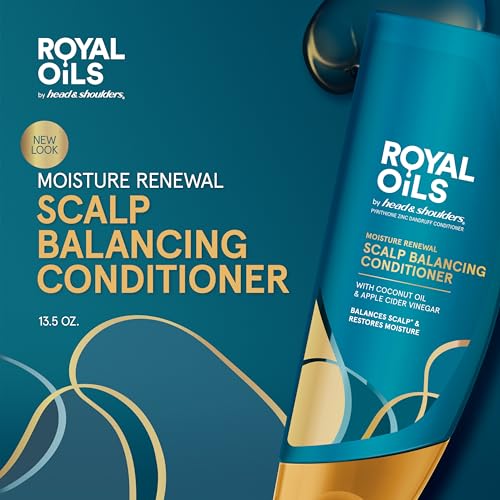 Head & Shoulders Conditioner, Moisture Renewal, Anti Dandruff Treatment and Scalp Care, Royal Oils Collection with Coconut Oil, for Natural and Curly Hair, 13.5 fl oz - Image 6