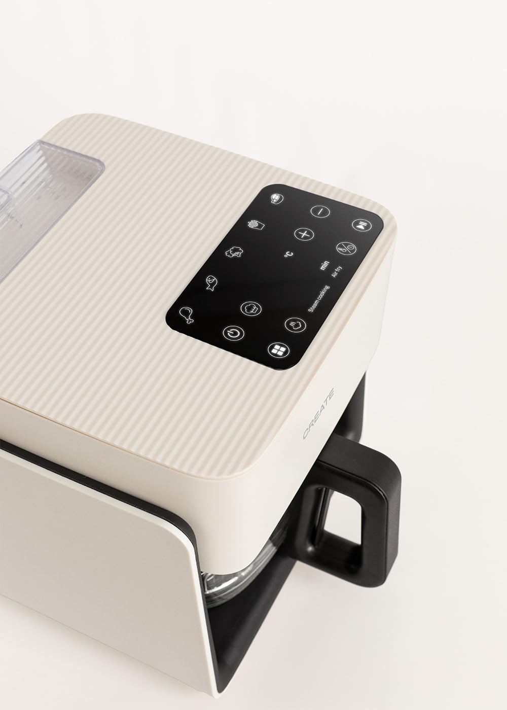 CREATE/AIR FRYER STUDIO CRYSTAL/Friggitrice senza olio 4,2 L con vaporizzatore d'acqua bianco panna/Capacità per 5-6 porzioni, 6 programmi, controllo di tempo e temperatura, 1300W