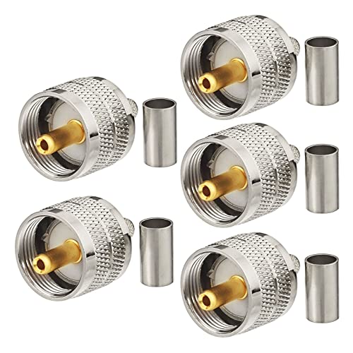 Eightwood 5pcs PL259 UHF Male Crimp Coax Connectors miniatura 1