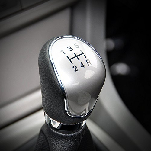 TOPDECO Pomo de Palanca de Cambios Pomo Cambiador de 5 Velocidades Plateado
