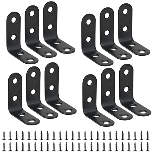 12 Piezas Escuadra Metalicas 40mmX40mm Soporte de Acero Inoxidable Soporte de Esquina En Forma de L Soportes de ángulo de Pared 90 Grados Escuadras Metalica para Estanterias para Muebles,Gabinetes