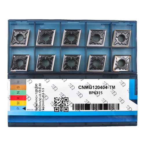 CDBP Carbide Turning Inserts CNMG 431 Cnmg120404 for Semi-Finishing Cutting Steel, Cnmg Insert for Lathe Turning Tools, 10 PCS