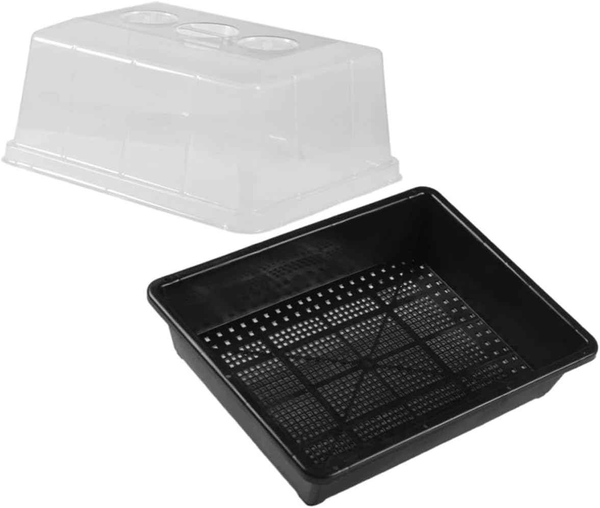 CHILDWEET Seedling Starter Tray with Humidity Dome and Elevated Lid, Germination Plant Propagation Tray Set for Indoor Gardening and Greenhouse Use
