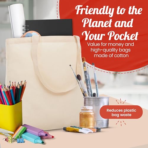 Simply-Cool-102050-Pack-Bulk-Canvas-Tote-Bags-13x15-Natural-Cotton-Reusable-Washable-Grocery-Painting-Embroidery