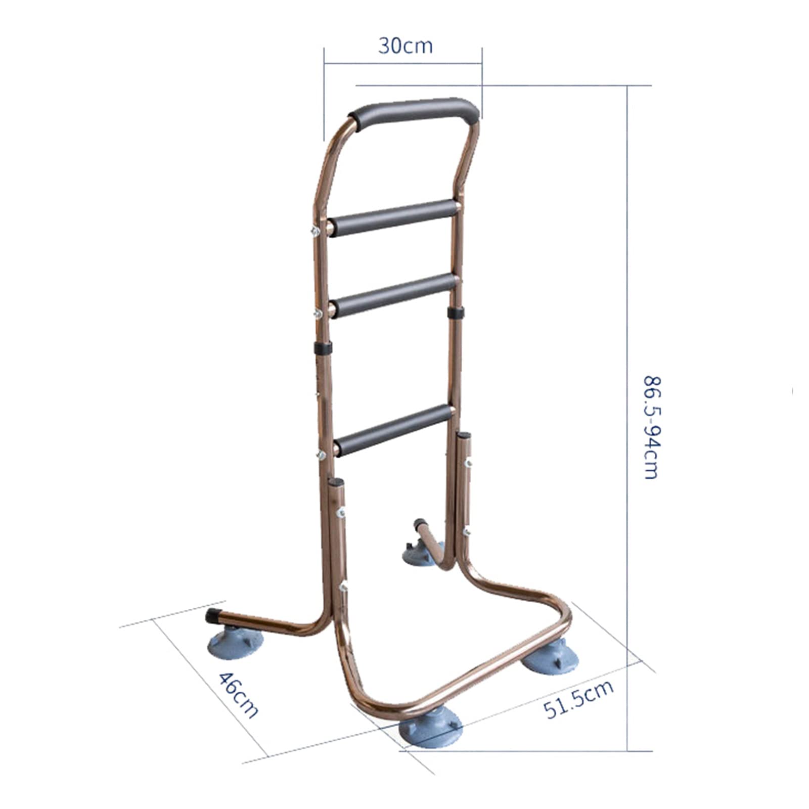 Silla de Apoyo para Personas Mayores, con pasamanos de Seguridad y Altura Ajustable, barandilla de Cama, Ayuda para la Movilidad y la Vida Diaria, con 4 almohad