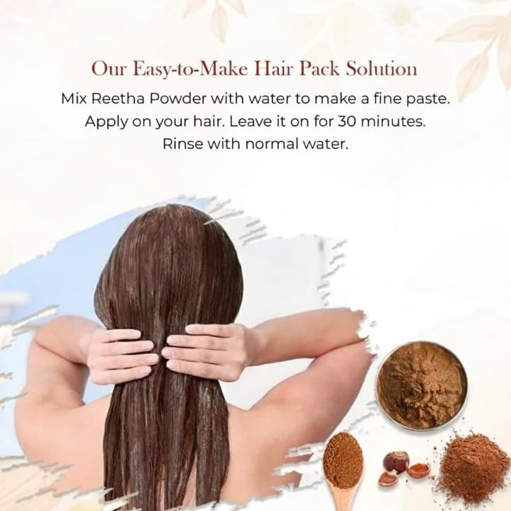 Miniatura 3 de Polvo de Reetha 100% natural puro para el cuidado del cabello, polvo de Reetha a base de hierbas (Sapindus Trifoliatus) para el cabello, polvo Ritha