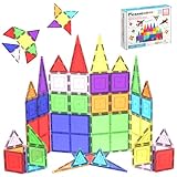 PicassoTiles 60ピースセット60pcsマグネットビルディングタイルクリア磁気3Dビルディングブロック建設プレイボード-想像を超えた創造性、インスピレーション、レクリエーション、教育、従来型