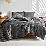 WARMDERN King Comforter Set Grey Boho Stripe Comforter Lightweight Microfiber Down Alternative Comfo