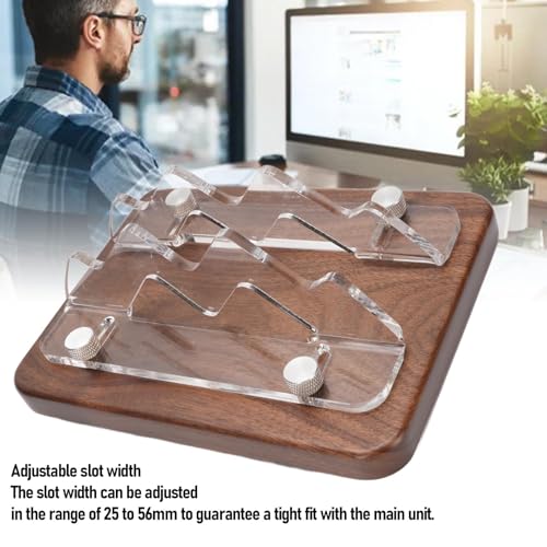 Support ordinateur vertical réglable en bois poli pour optimiser l'espace