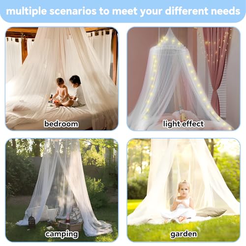 Miniatura 6 de Mosquitera Blanca Para Cama Doble, Cama De Viaje, Mosquitera Colgante Para Cuna, Mosquitera Para Cama Infantil, Mosquitera Para Hamaca En Casa, Viajes, Camping, Protección Contra Insectos 60 X 250 X