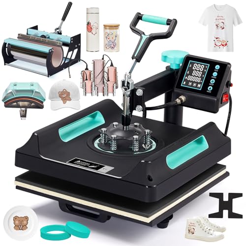 SPECRAFT 11-in-1 Combo Heat Press, 15x15 360° Swing-Away Digital...